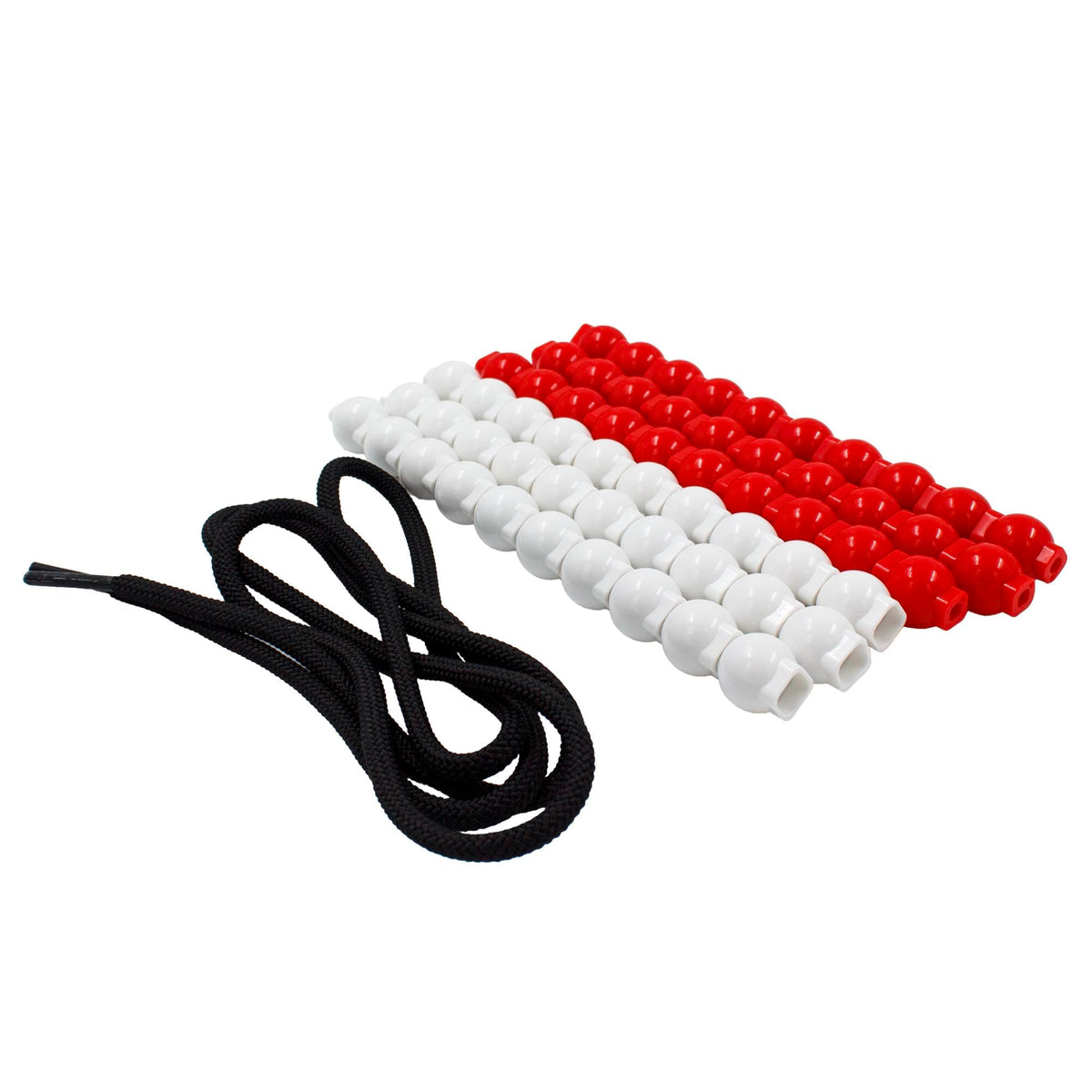Junior Learning: 60 Bead Cubes & Laces - Includes 30 White & 30 Red Beads & Black Lace String, Hands-On Math Learning & Development, Kids Ages 4+