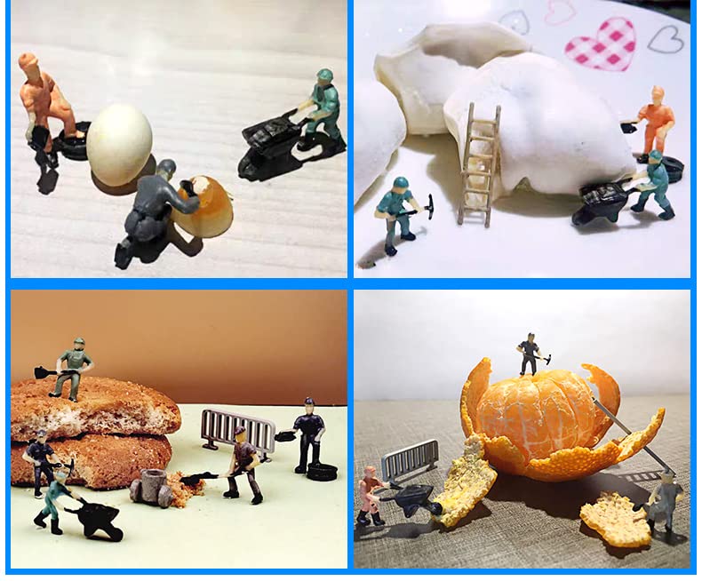 NWFashion 25 PCS 1:87 Scales Painted Worker Figures for Miniature Dollhouse Railway Train