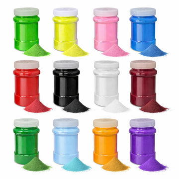 16.5 Lb (12 Pack) Colored Sand for Crafts, 22 oz Each,12 Sand Art Colors Non-Toxic Craft Sand Colored with Storage Container, Non Toxic Spring Summer