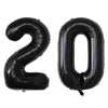 Number Balloons Black Party Balloon - Giant Number 20 Balloon, 40 Inch Large Balloon for 20th Birthday Decorations, Black Party Supplies for Men Women