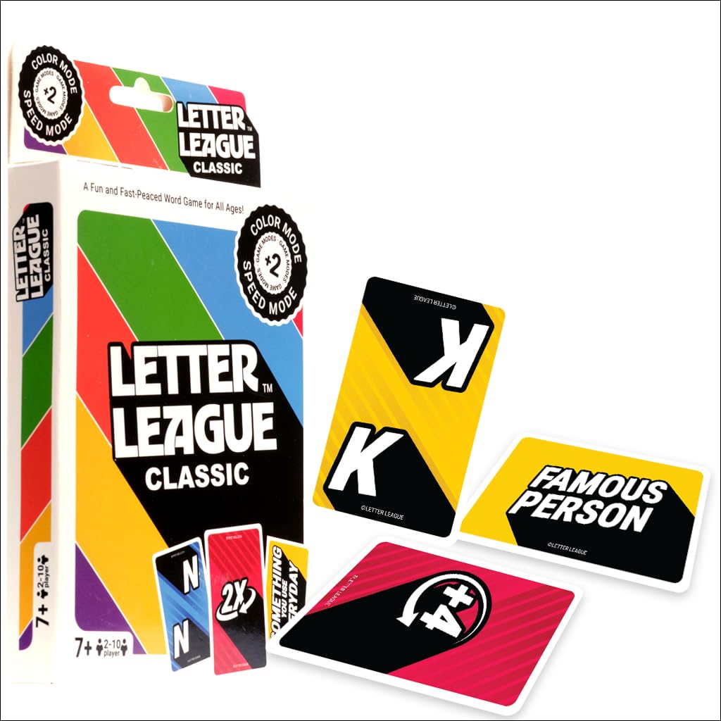 LETTER LEAGUE Word Game - for Families Adults and Kids, Word Card Game for All Ages, Family Games for Kids and Adults, Expand Your Vocabulary, Quick