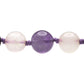 Genuine Amber Necklace from Baltic Sea Made with Polished Cherry Rose Quartz and Amethyst 34 cm (13.4 Inches)