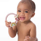 Itzy Ritzy Silicone Teether with Rattle - Rattle Teether Features Rattling Sound, Two Silicone Teething Rings and Raised Texture to Soothe Gums - Ages