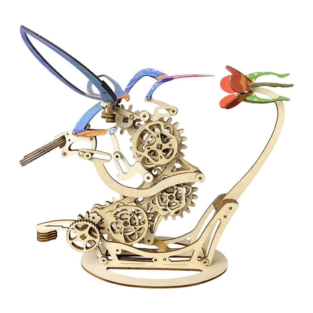 PLAYBUDDY 3D Wooden Model Kit, DIY Colored Mechanical Bird Handmade Craft Kit, Creative Handmade Craft for Adults, Educational Wooden Puzzle, Home