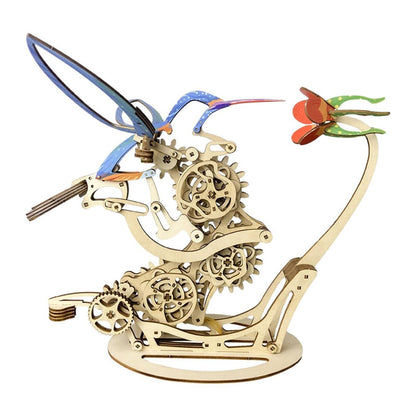 PLAYBUDDY 3D Wooden Model Kit, DIY Colored Mechanical Bird Handmade Craft Kit, Creative Handmade Craft for Adults, Educational Wooden Puzzle, Home
