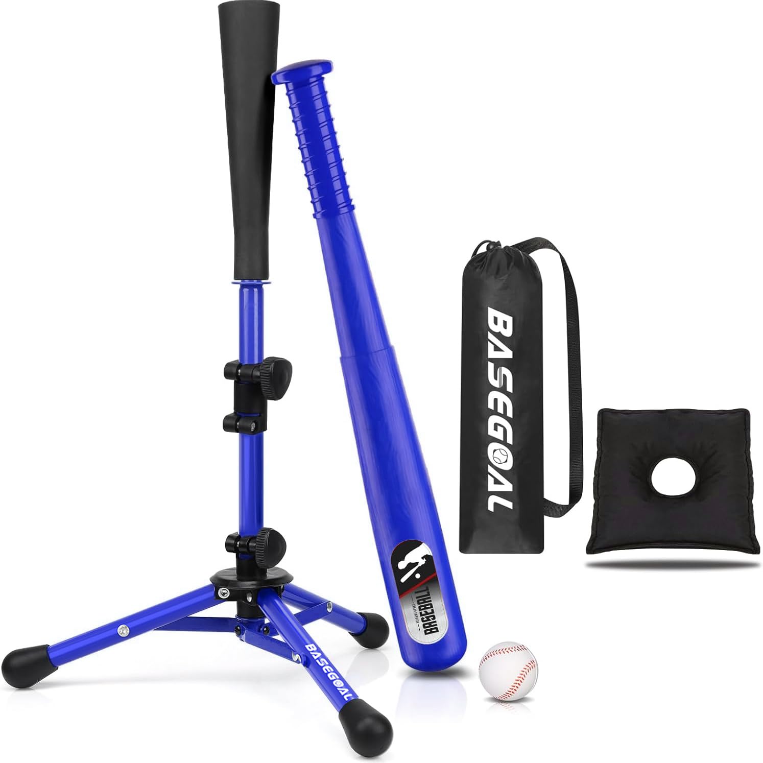 BaseGoal Baseball Batting Tee Ball Set for Kids and Youth,with Bat & Ball