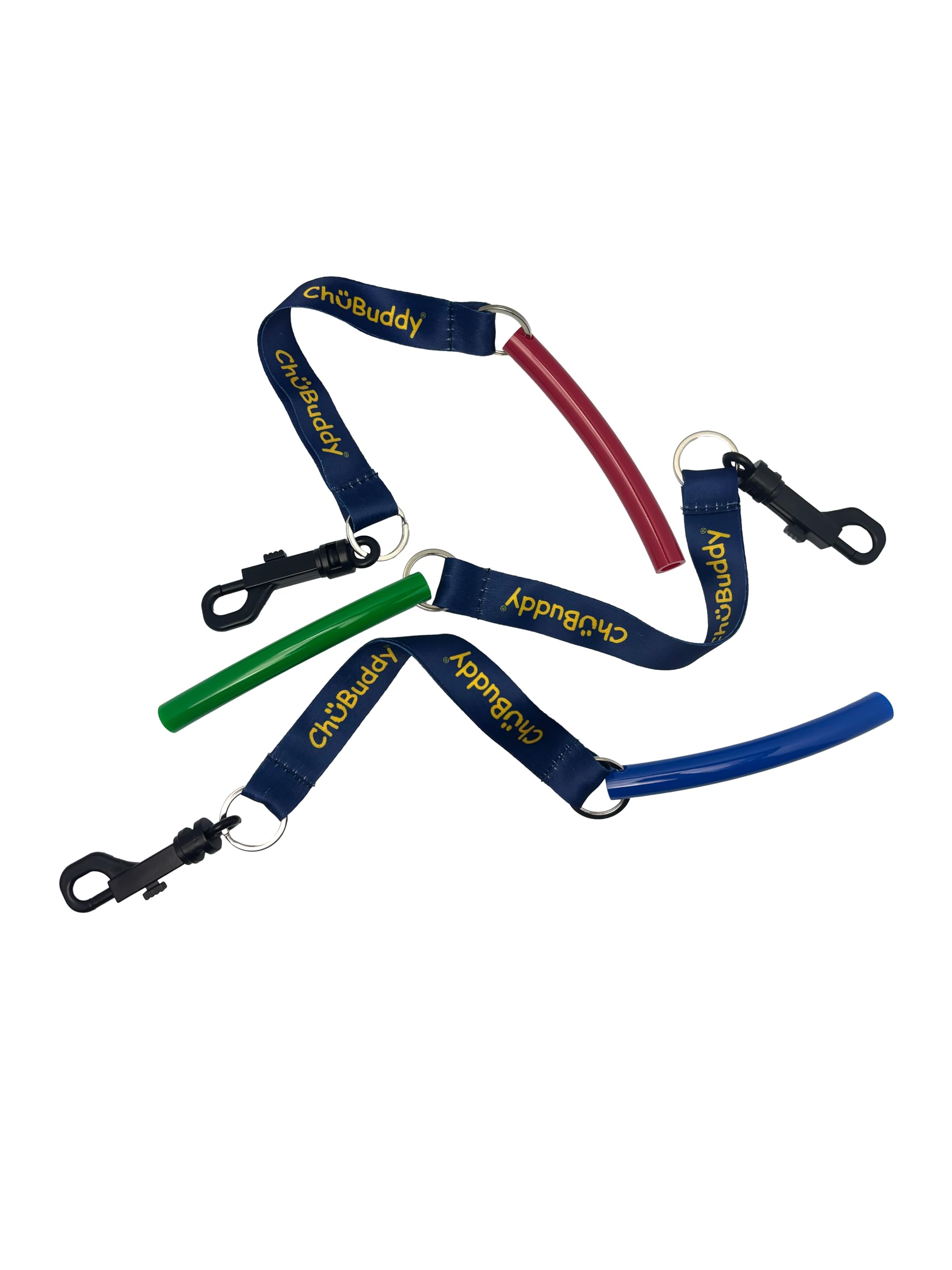 Chubuddy Navy Sublimated Chewy Holders Set of (2) - Durable, Safe, and Washable Chew Toy Tethers for Sensory Kids, Autism, ADHD, and Oral Motor Needs