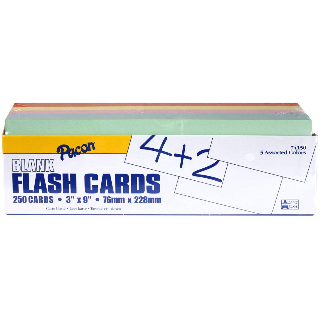 Assorted Color Pacon 3x9" Blank Flash Cards