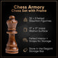 Chess Armory Wooden Chess Set - 17-Inch Large Chess Board with Felted Storage Box, Extra Queens & Handcrafted Staunton Pieces