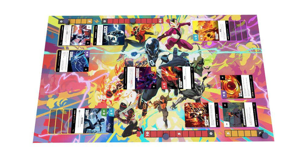 Premium Stitched Massive-Verse Fighting Card Game Playmat with Zones and Non-Slip Rubber Backing - TCG Play Mat for Card Games - Colorful Design