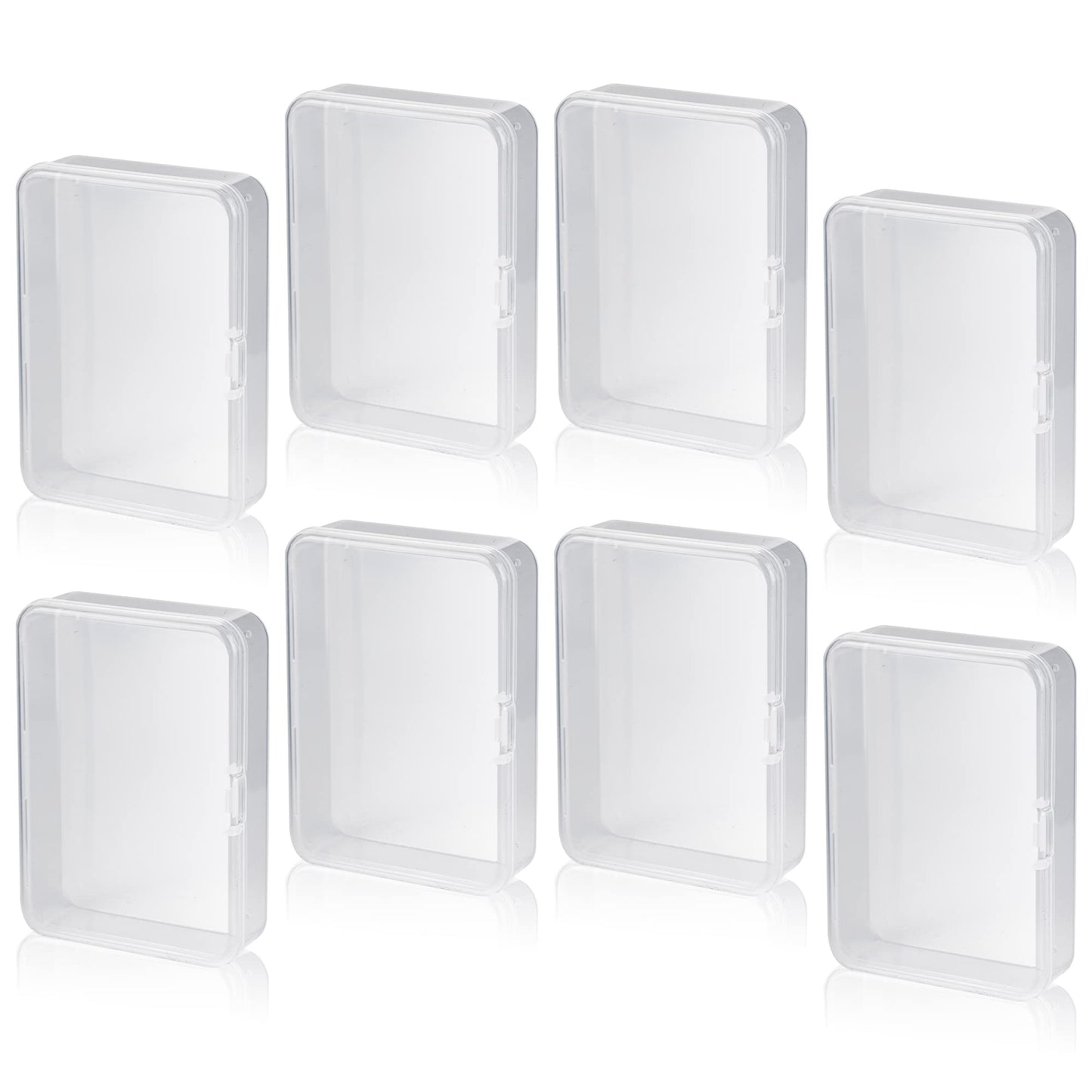 Playing Card Deck Cases 8Pcs Clear Plastic Playing Card Boxes Snaps Closed Poker Gaming Holder Plastic Storage Box Trading Card Box Card Storage