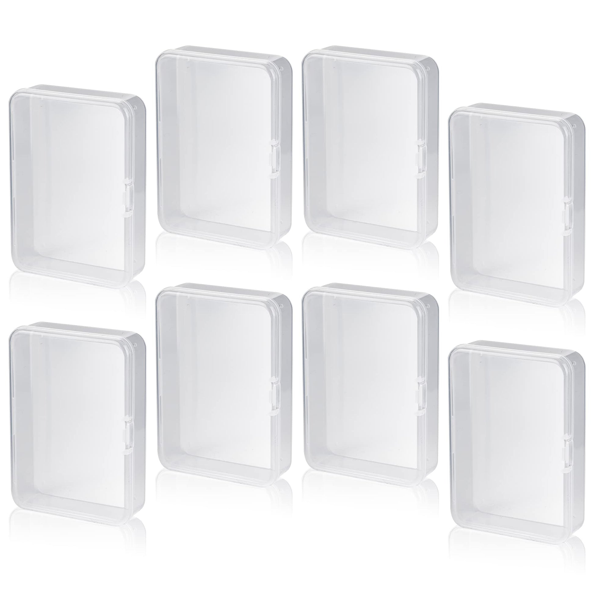 Playing Card Deck Cases 8Pcs Clear Plastic Playing Card Boxes Snaps Closed Poker Gaming Holder Plastic Storage Box Trading Card Box Card Storage