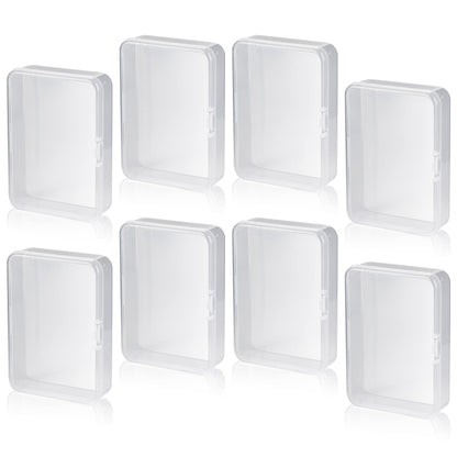 Playing Card Deck Cases 8Pcs Clear Plastic Playing Card Boxes Snaps Closed Poker Gaming Holder Plastic Storage Box Trading Card Box Card Storage