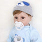 ENADOLL Reborn Baby Doll Realistic Silicone Vinyl Baby Blue Dog Boy 16 inch Weighted Soft Body Lifelike Doll Gift Set for Ages 3+