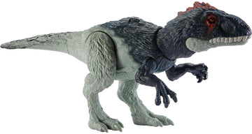 Mattel Jurassic World Wild Roar Dinosaur Toy with Sound & Attack Move, Eocarcharia Posable Action Figure Includes Digital Play, 11 inches Long