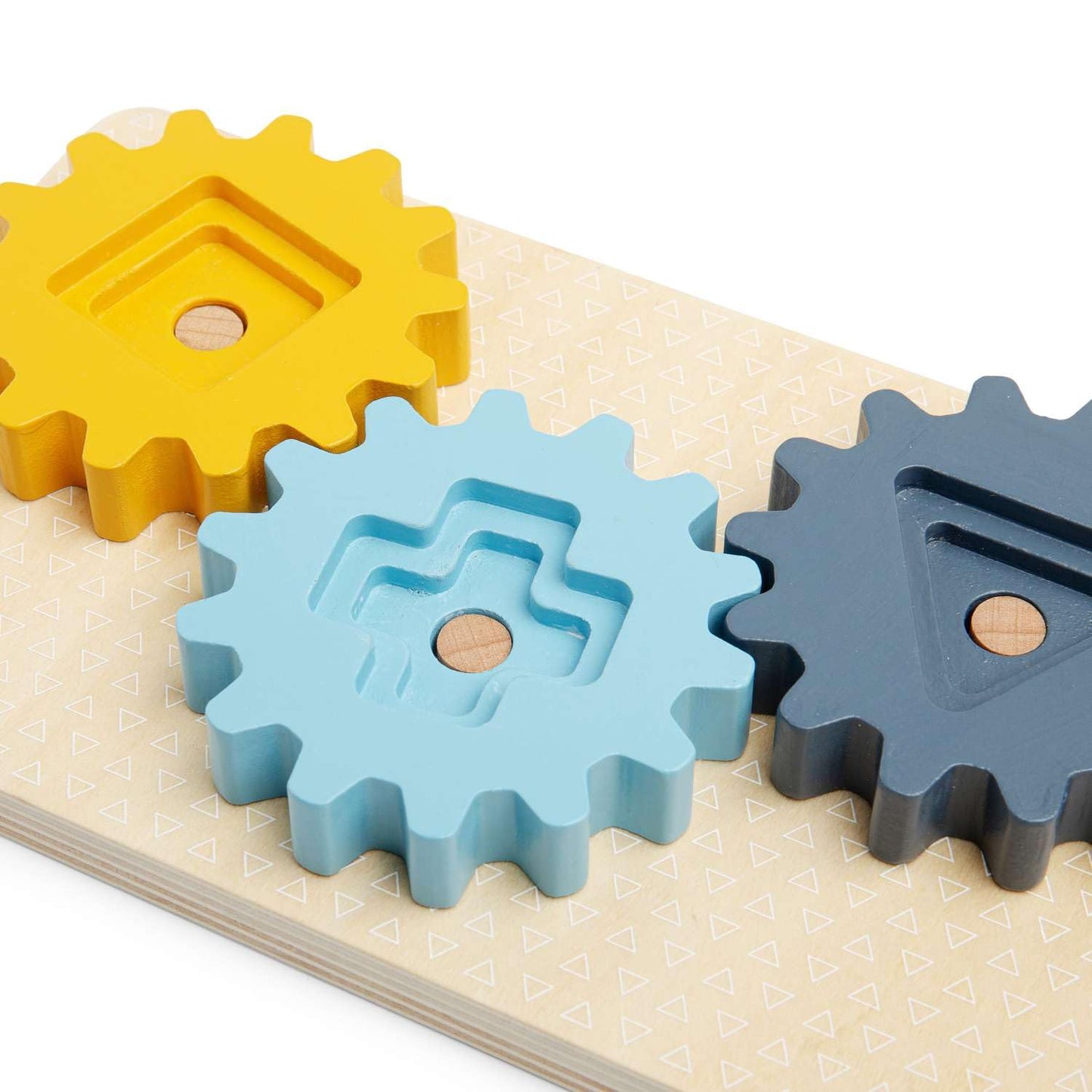 Bigjigs Toys Arctic Animal Cog Puzzles Board - 10 Piece Wooden Shape Matching Game, Sustainable Wood Pieces with Silicone Shapes, Baby Toddler