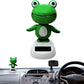 Jizlan Green Solar Bobblehead - Long-Lasting Frog Bobble Dancer Toy, Decorative Solar Energy Figurine | Eco Friendly Solar Dashboard Shaking Toy