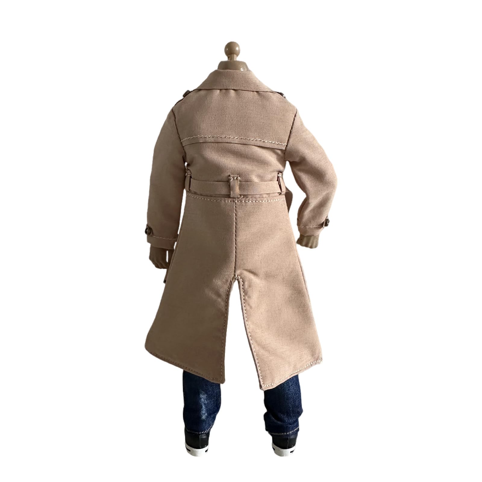 1/12 Action Figure Clothes,Long Trench Coat for 6" Action Figures,1:12 Scale Miniature Coat-only Clothing (Khaki)