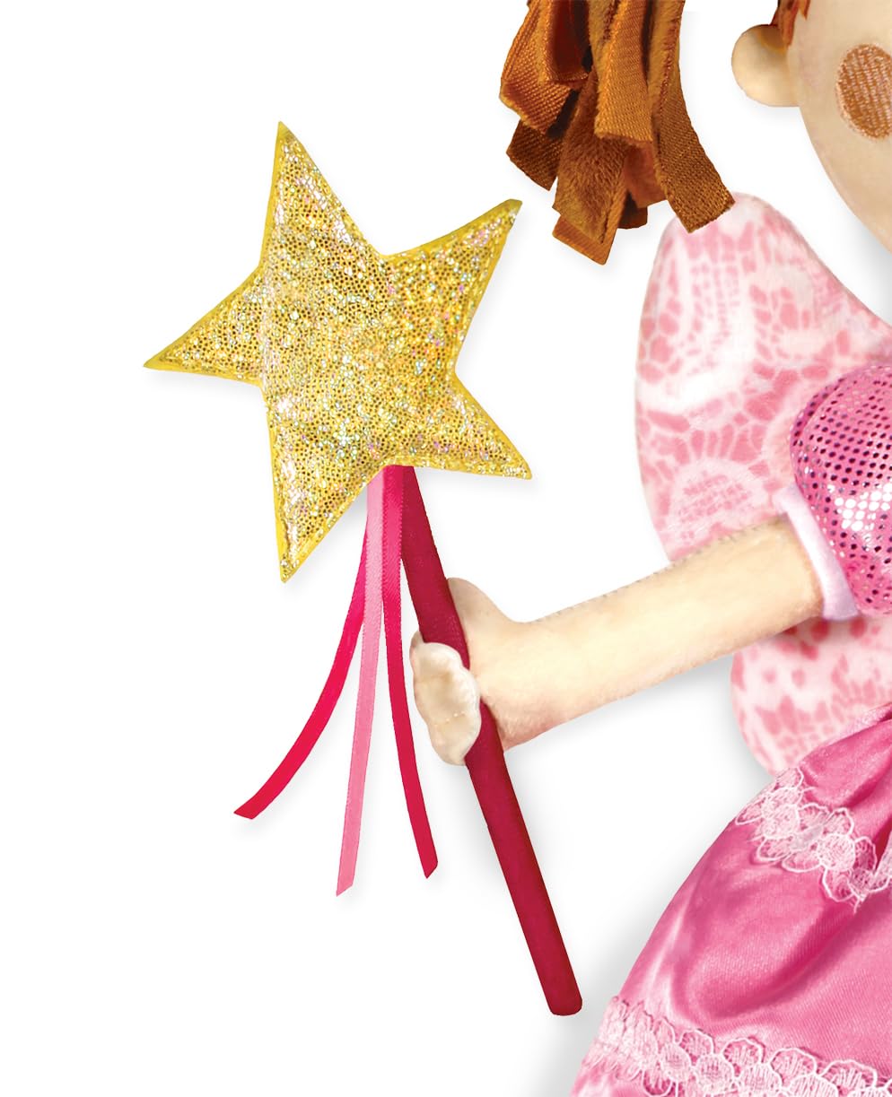 YOTTOY Pinkalicious Plush Doll - 15 Inch Soft Stuffed Toy Inspired by the Victoria Kann Storybooks, Soft Pinkalicious Plush Doll with Fairy Dress