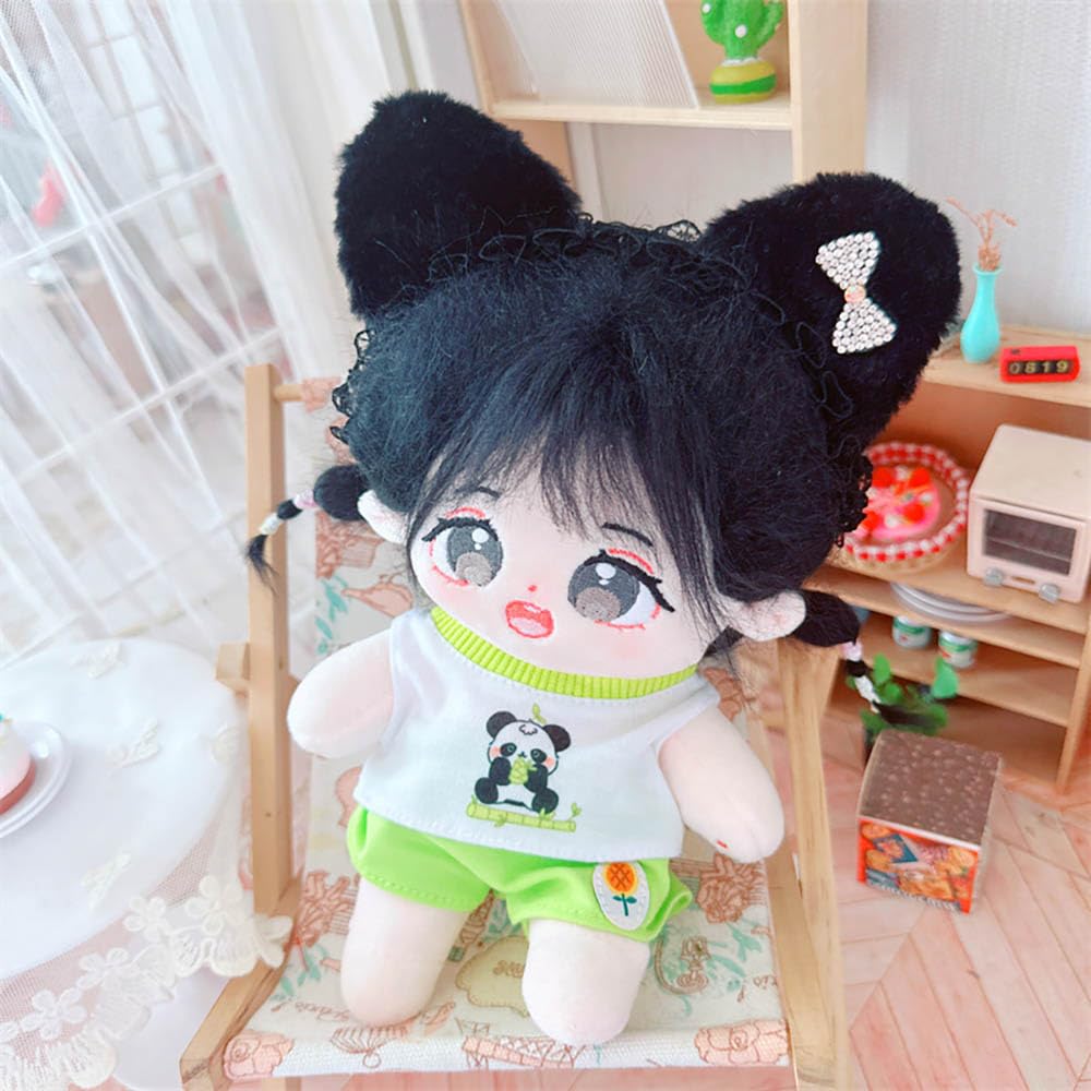 niannyyhouse 20cm Plush Doll Clothes Short Vest T-Shirt Pants 8in Soft Stuffed Plush Toy Dress Up Accessories (Green)