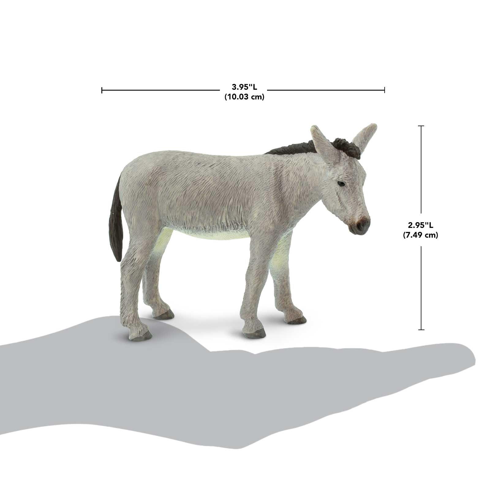 Safari Ltd. Donkey Figurine - Lifelike 4" Farm Animal Figure - Educational Toy for Boys, Girls, and Kids Ages 3+