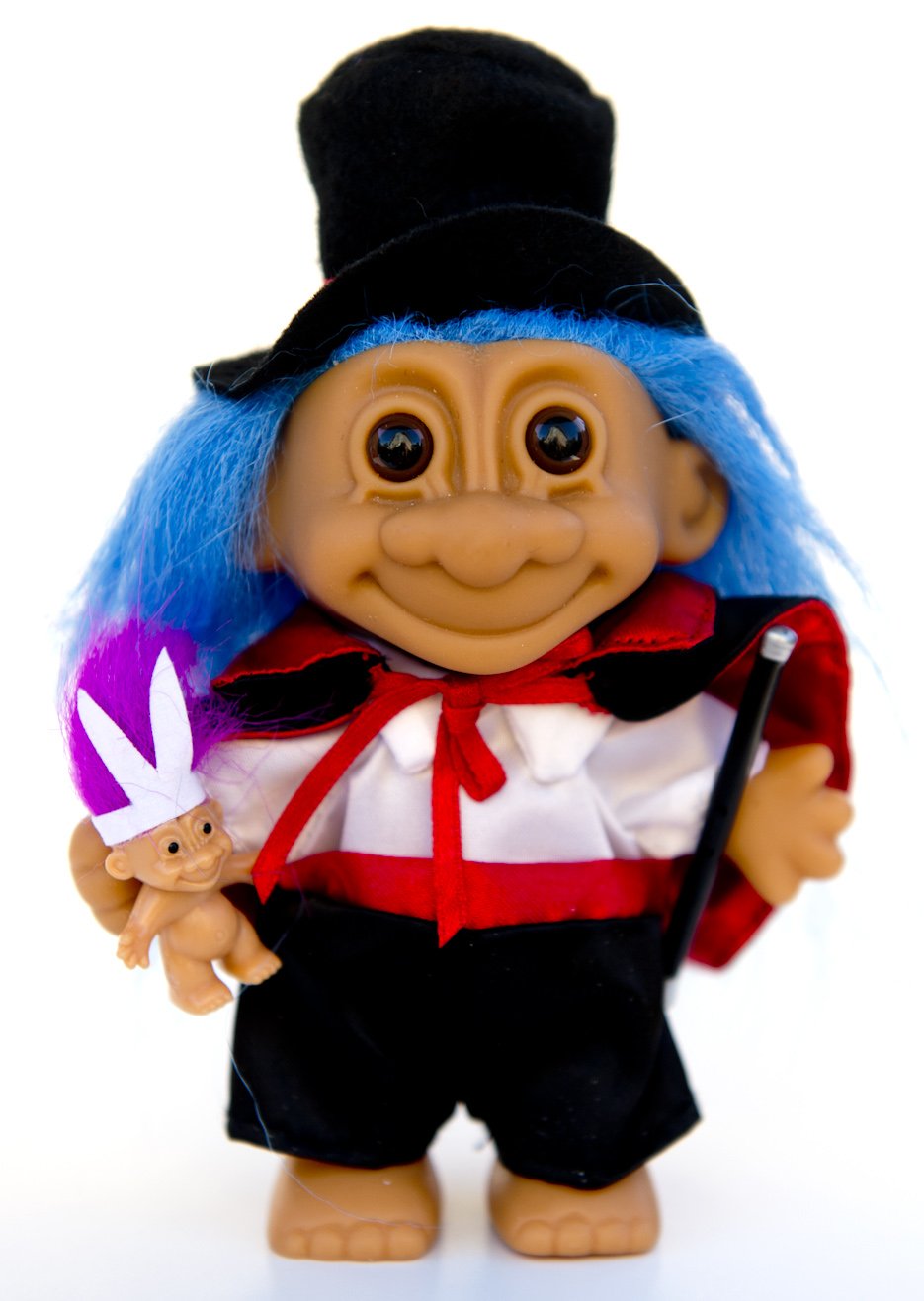 My Lucky Magician 6" Troll w/Rabbit & Wand - Blue Hair