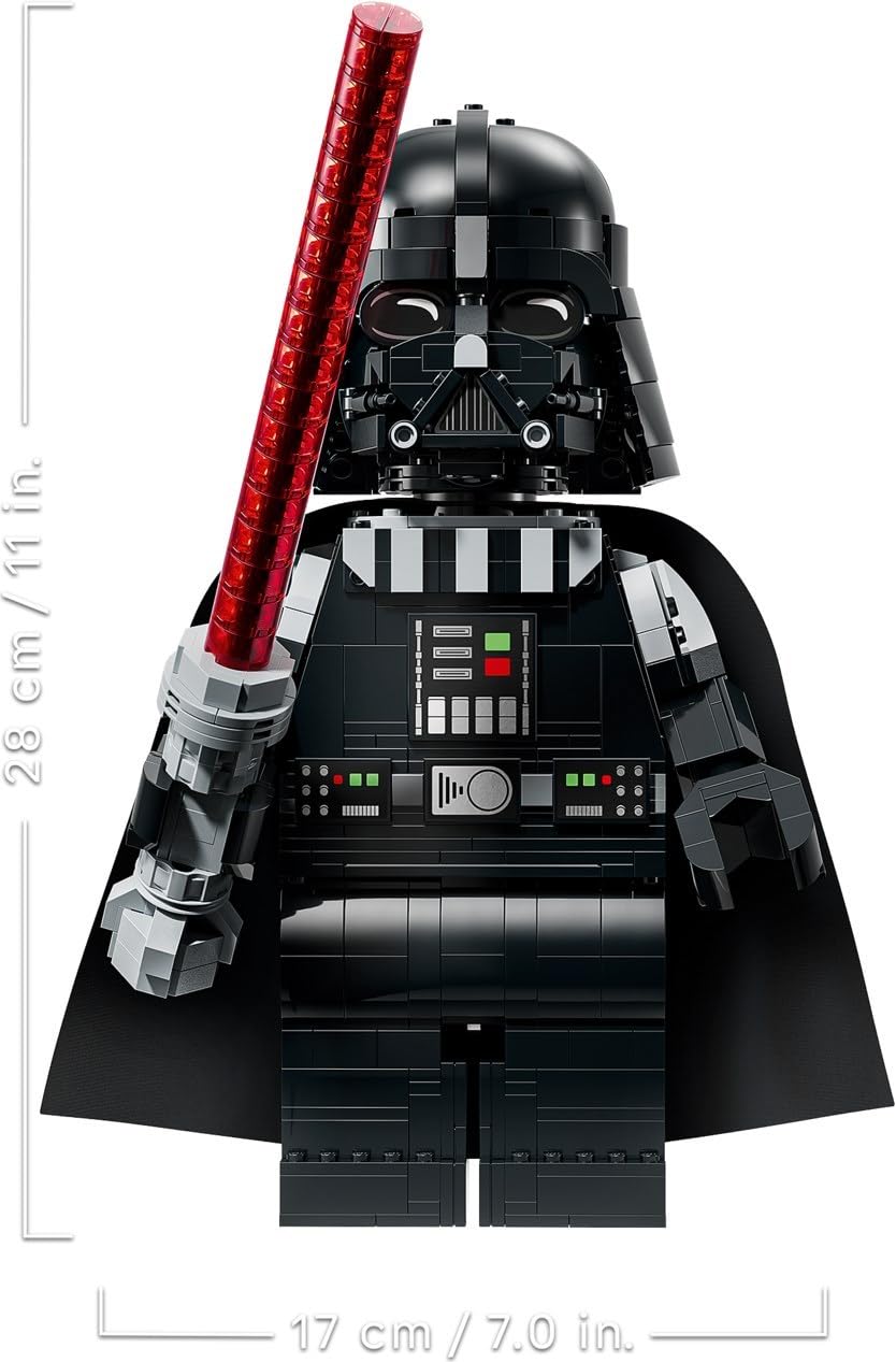 LEGO Star Wars Up-Scaled Darth Vader Minifigure Set #75461 - 1,028 Pieces, Posable 11-Inch Figure with Fabric Cape & Lightsaber | 6X Standard Size |