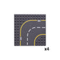 Apostrophe Games Building Block Road Base Plates Compatible with Large Bricks - 8Pcs Straight and Curved Road Construction Blocks - 7.5 x 7.5 Inch