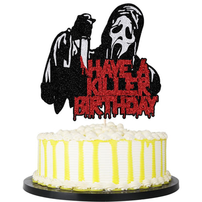 PALASASA Have a Killer Cake Topper,Halloween Bloody Theme cake Decorations