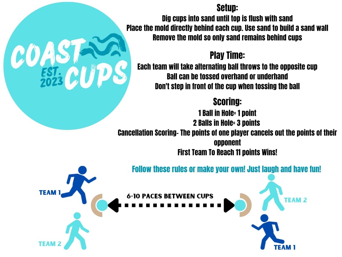 Coast Cups Outdoor Toss Game/Portable Waterproof Beach Game for Outdoor Recreation