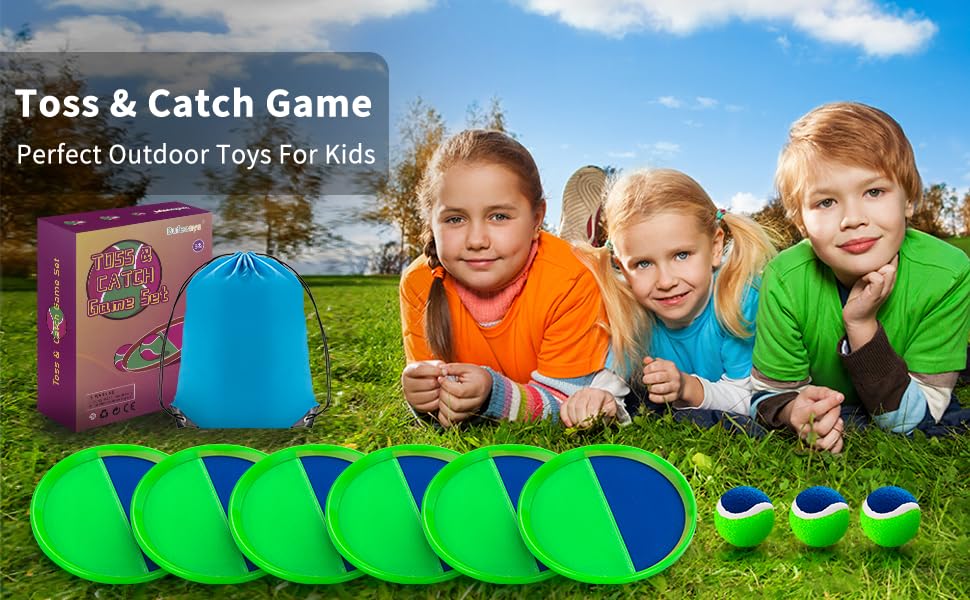 Beach Toys, Toss and Catch Ball Set, Outside Games, Pool Toys for Kids