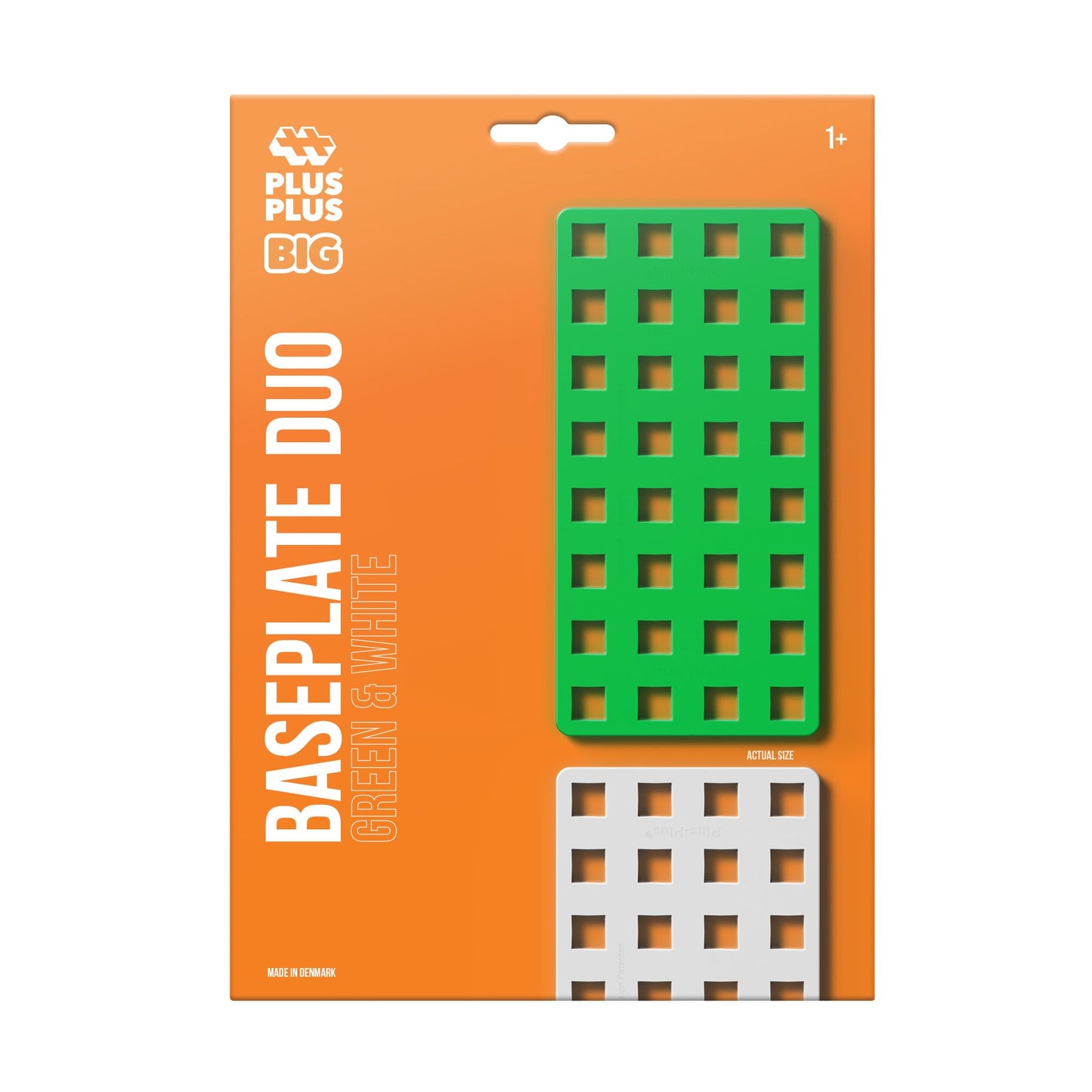 PLUS PLUS Big Baseplate Duo, Green & White - Base Accessory for Building and displaying Creations, Construction Building Stem Toy for Toddlers