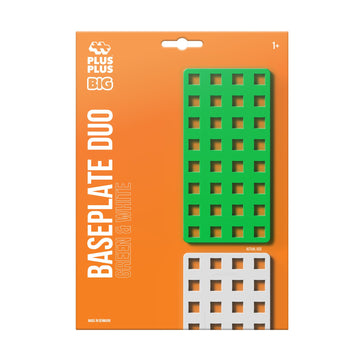 PLUS PLUS Big Baseplate Duo, Green & White - Base Accessory for Building and displaying Creations, Construction Building Stem Toy for Toddlers