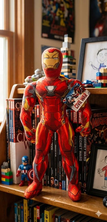 Marvel Captain America Civil War Iron Man Plush Pillow Buddy - Super Soft Kids Character Cushion, Polyester Microfiber Pillow for Bed, Sofa & Travel