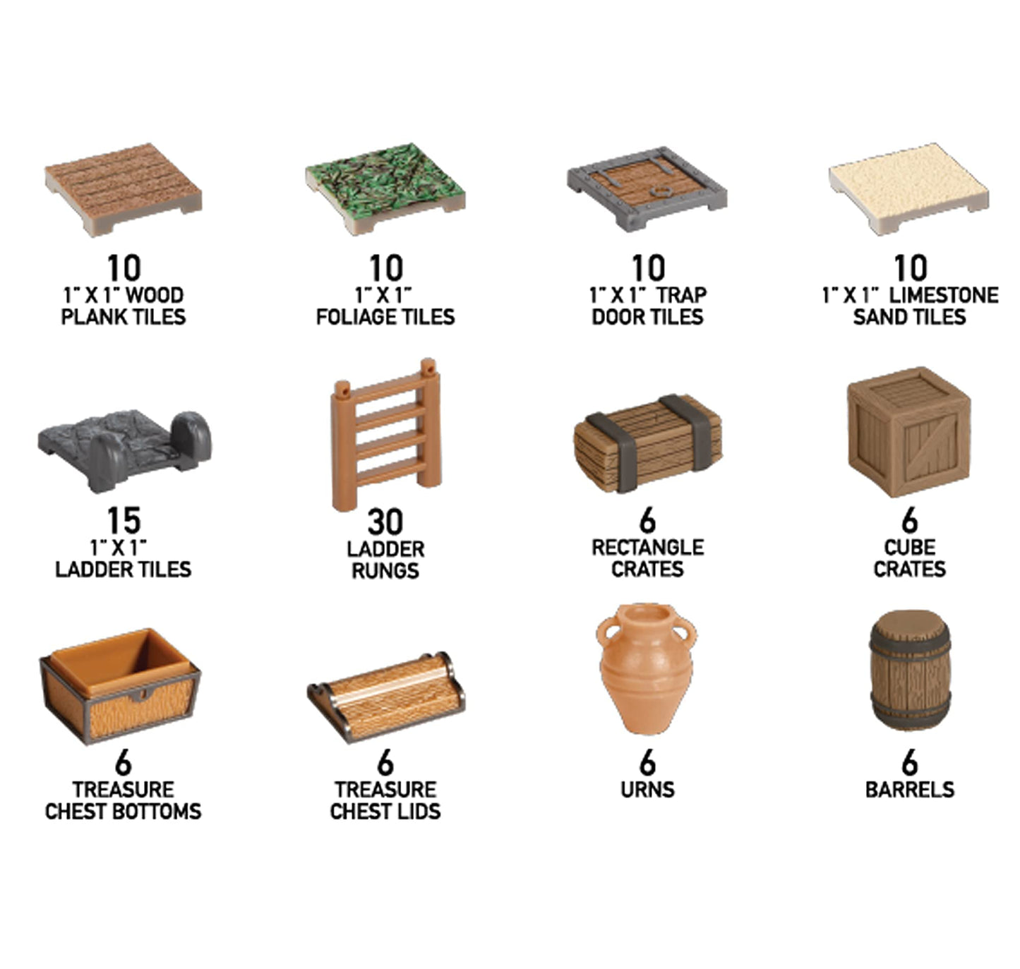 Monster Adventure Terrain 3D Interchangeable Builder System - 121pc Painted Specialty Accessories Set - Build Modular Worlds in a Snap & Elevate Your