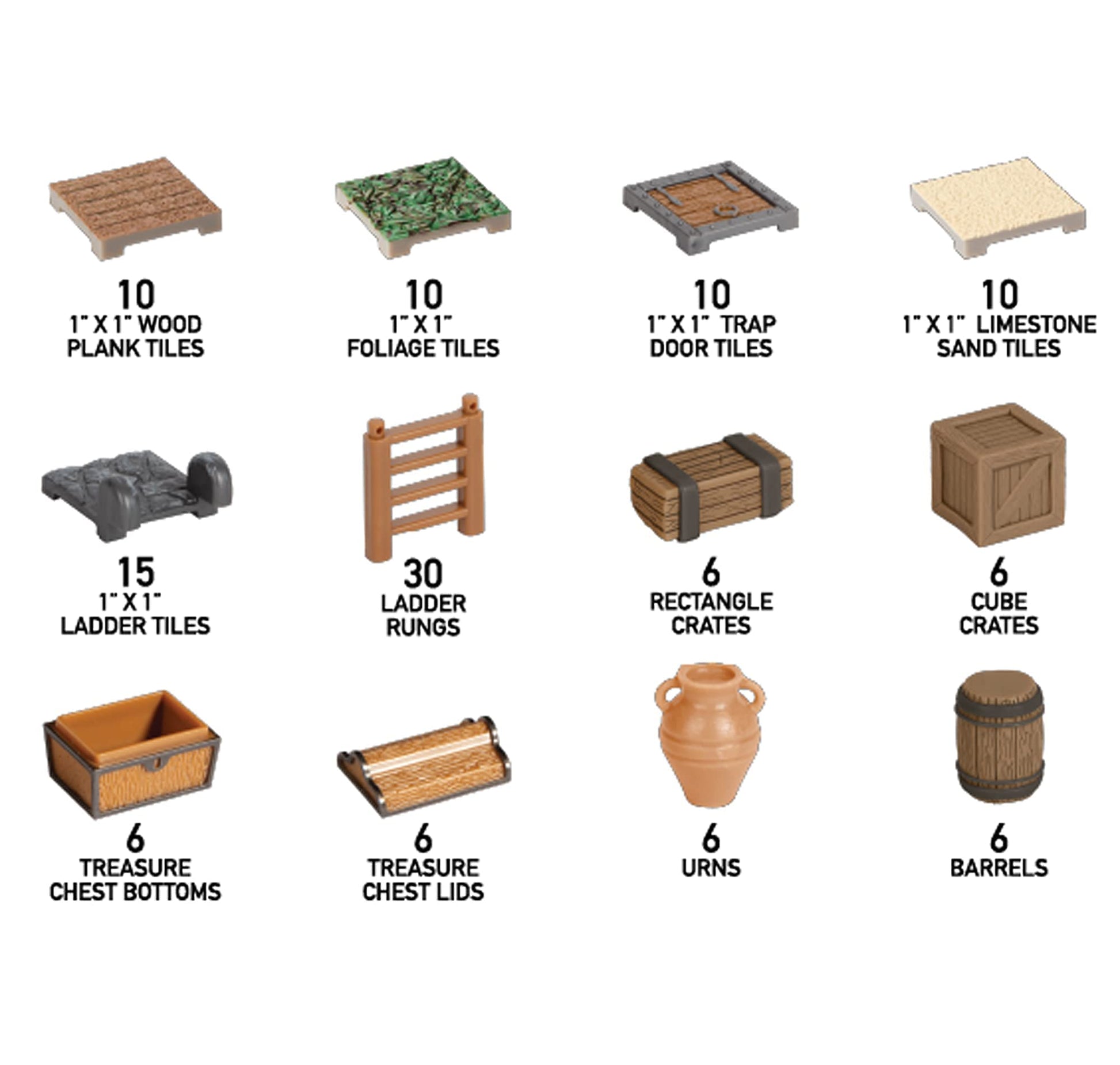 Monster Adventure Terrain 3D Interchangeable Builder System - 121pc Painted Specialty Accessories Set - Build Modular Worlds in a Snap & Elevate Your