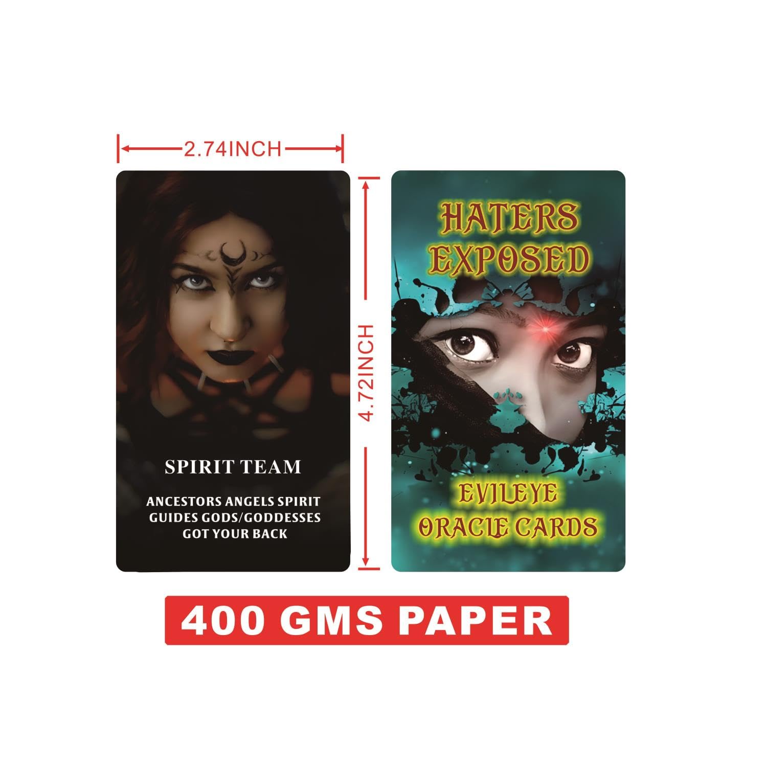 ZHQGYN Evil Eye Oracle Cards, Haters Exposed, Return to Sender, Oracle Cards for Insight and Discovery, Eyewitness Exposed, Deck of Wisdom