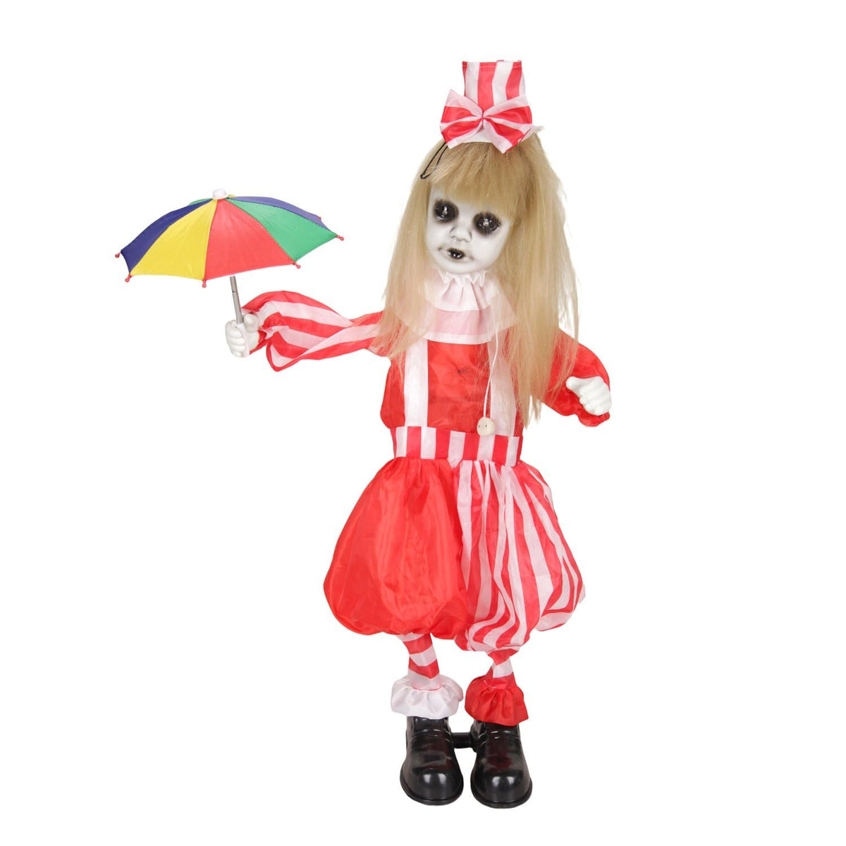 Haunted Hill Farm 3.3-Ft. Girl with Umbrella Halloween Animatronic