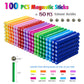150Pcs Magnetic Building Sticks Blocks Toys, 2.3" Length Magnet Educational Toys Set for Kids and Adult, STEM Building Toy 3D Non-Magnetic Balls