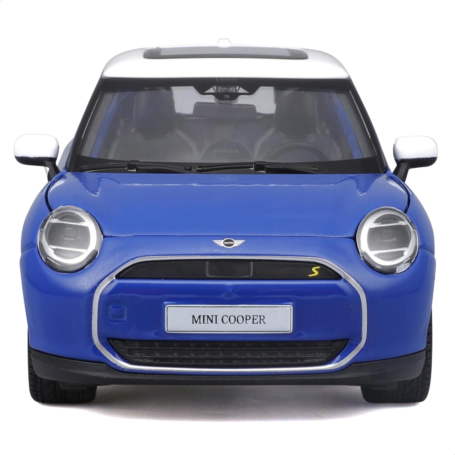 Maisto - Mini Cooper SE 2024 (J01), 1:24 scale diecast car, Color Blue, Detailed replica of the new electric version, Doors and hoods, Recommended