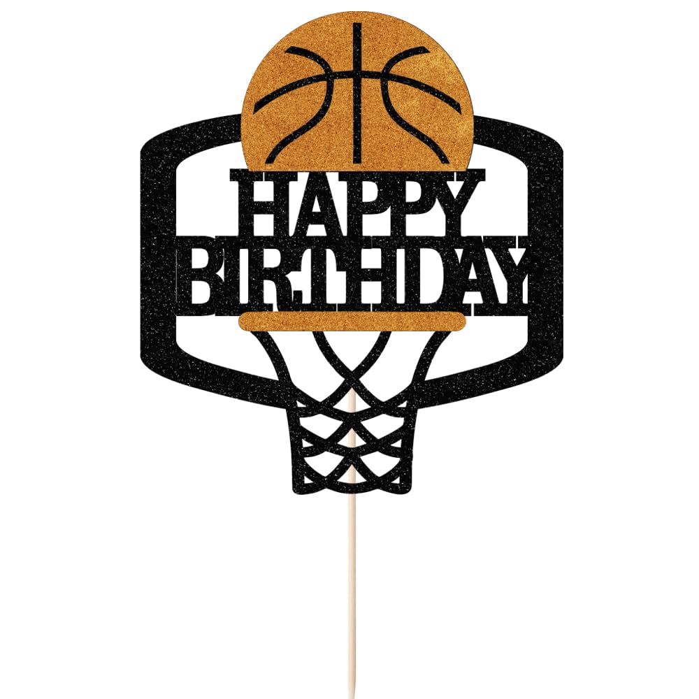 Dxsdgetue Basketball Happy Birthday Cake Topper Basketball Party Supplies