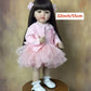 22-Inch Pink Reborn Baby Girls Doll Real Born Baby Doll Girl Toddler Newborn Baby Dolls with Toy Accessory Life Like Full Vinyl Bathable Body Brown