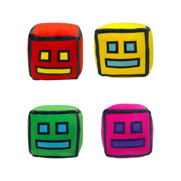 FOTN 4 Pcs Geometry Games Sprint Plush Toys Animals Cube Volume Wood Doll Toys Kids Gift