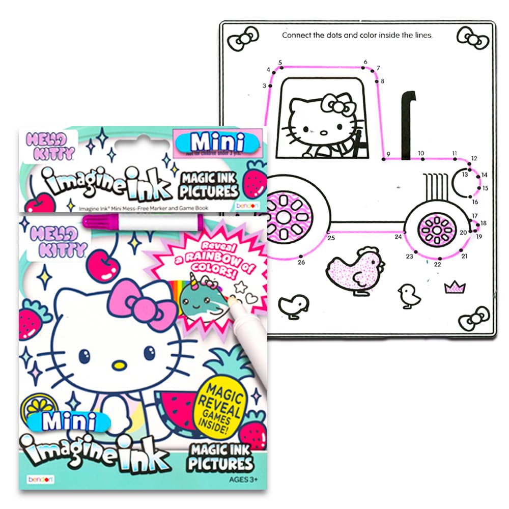 Hello Kitty Imagine Ink Coloring Super Set - Bundle with 3 Imagine Ink Mess-Free Coloring Books for Kids with Magic Reveal Pages | Hello Kitty Party
