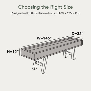 Covermates Elite 12FT Shuffleboard Table Cover - Water-Resistant All-Weather Protector with Buckle Straps & Touch Fastener Closure, Heavy-Duty