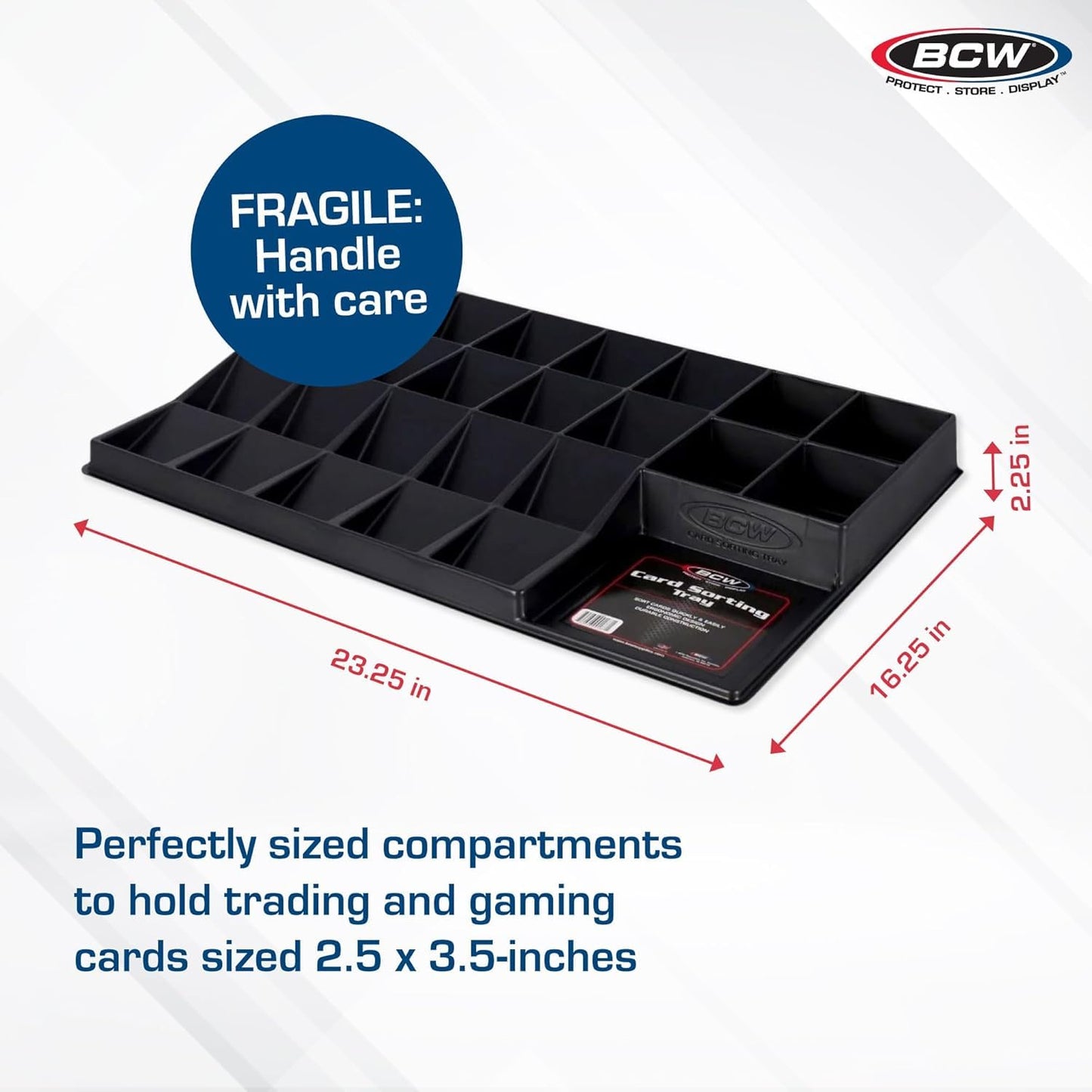 BCW Card Sorting Tray - 2 ct | 24-Cell Trading Card Organizer for TCG & Sports Cards | Compatible with Popular Games Like Pokémon, Baseball, and Magic