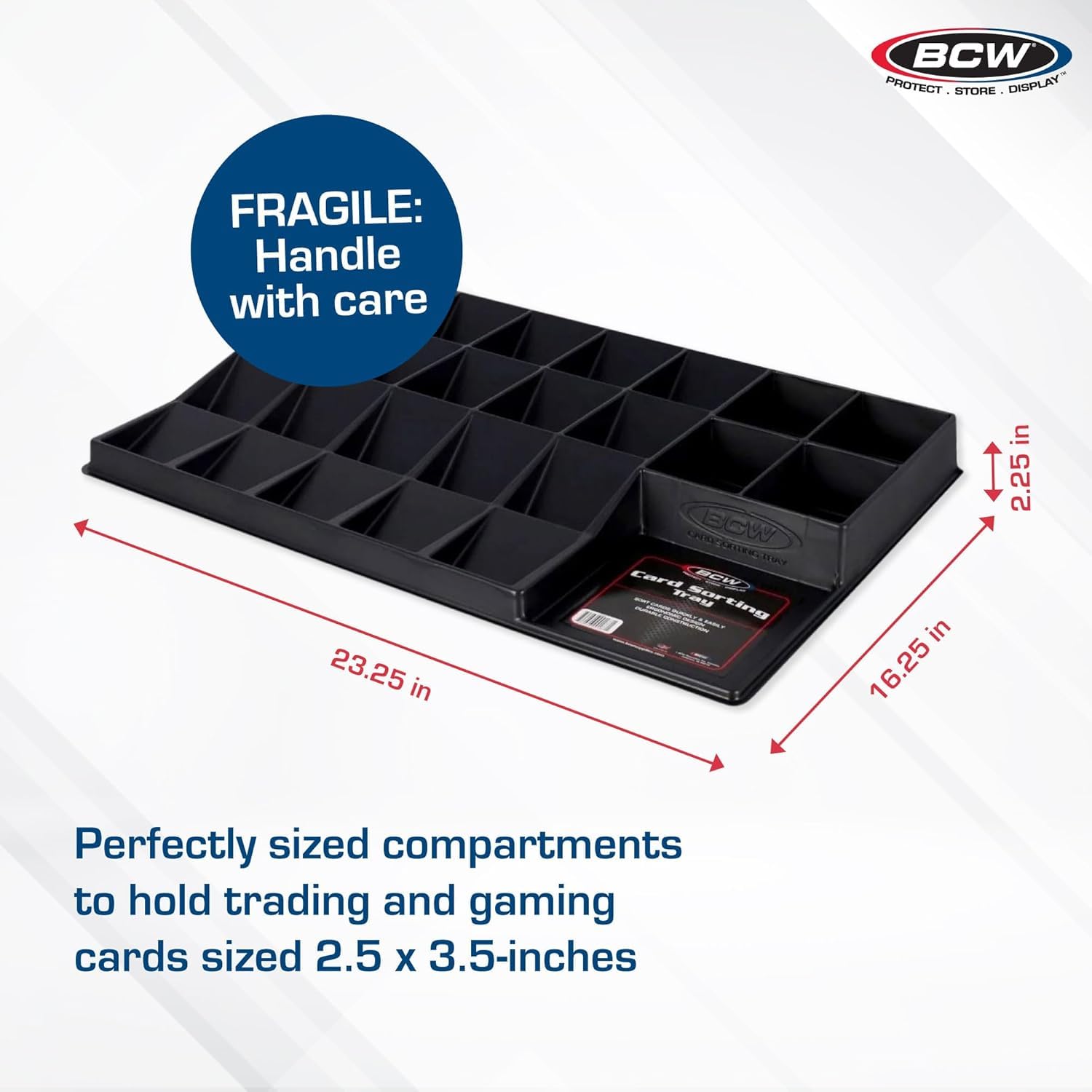 BCW Card Sorting Tray - 2 ct | 24-Cell Trading Card Organizer for TCG & Sports Cards | Compatible with Popular Games Like Pokémon, Baseball, and Magic