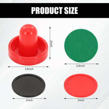 16Pcs Air Hockey Pucks and Paddles, Great Goal Handles Pushers Replacement Accessories for Game Tables(4 Pushers, 4 Pads, 8 Pucks)