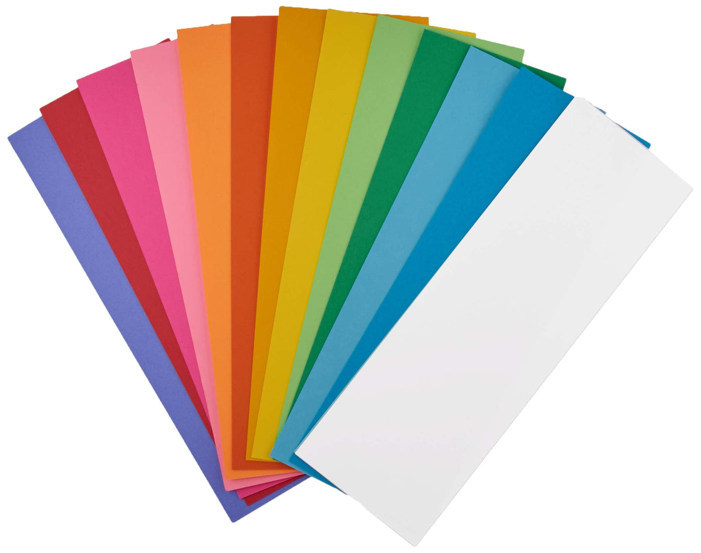 Hygloss Products Bright Blank Flash Cards - Great Study Tool - Multitude of Uses - 8 Each of 12 Assorted Colors + 4 White - 3” x 9” - 100 Cards