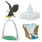 Safari Ltd. USA Super Toob - Toy Figures of Lincoln Memorial, Hoover Dam, Liberty Bell, Alamo, Mt. Rushmore, Statue of Liberty, Capital, White House